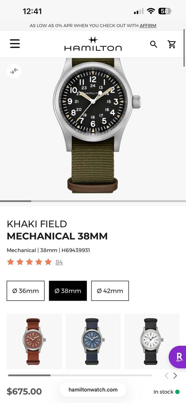 Hamilton Khaki Field Mechanical 38mm - Picture 7 of 7